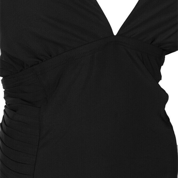 Calvin Klein Side-Pleated Halter 1-Piece Swimsuit - Picture 5 of 6